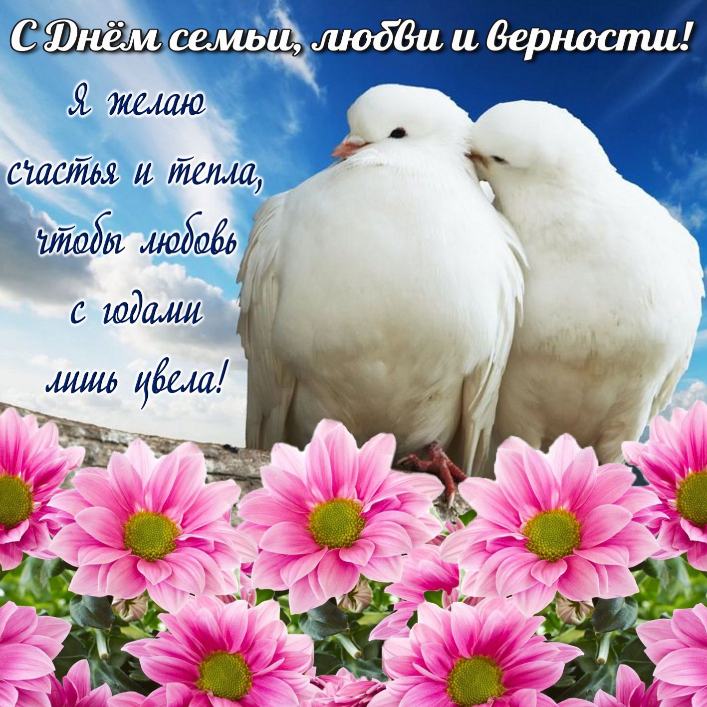 Открытка с Днем семьи, любви и верности