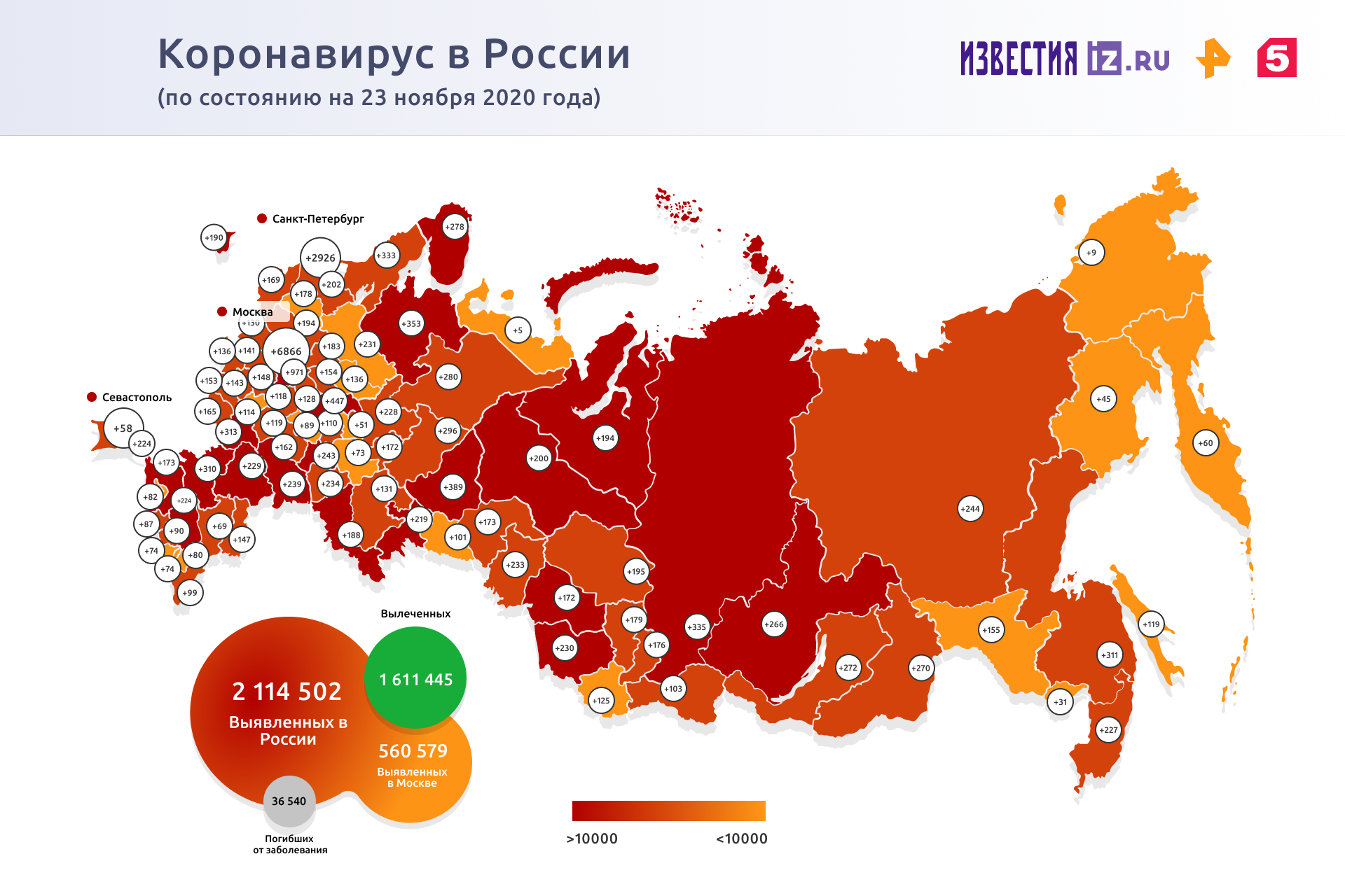 За сутки в России зафиксировано 25 173 новых случая COVID-19 | Новости  общества | Известия | 23.11.2020