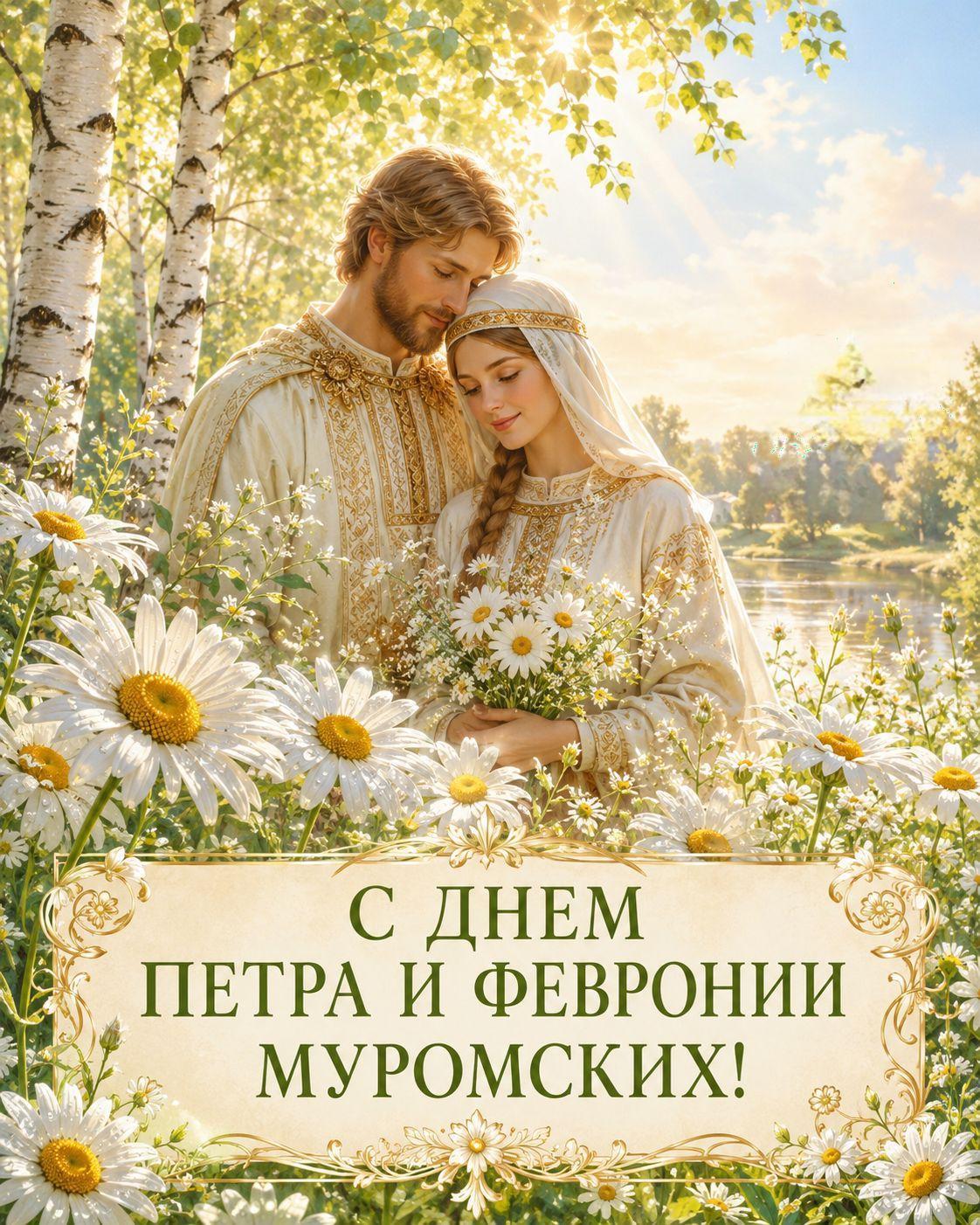 Открытка с Днем Петра и Февронии Муромских