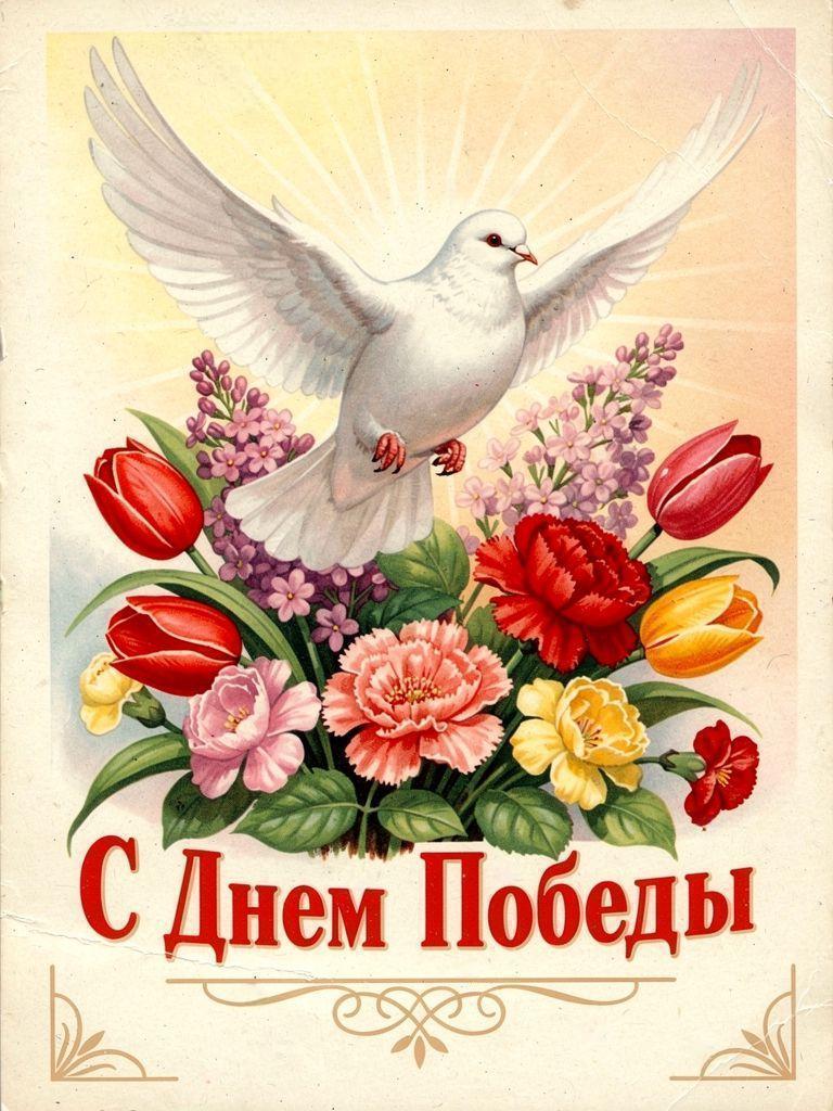 С Днем Победы, открытки в советском стиле с 9 Мая