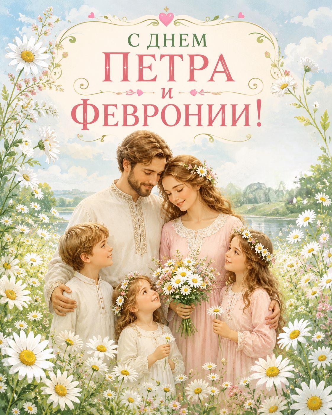 Открытка с Днем Петра и Февронии Муромских