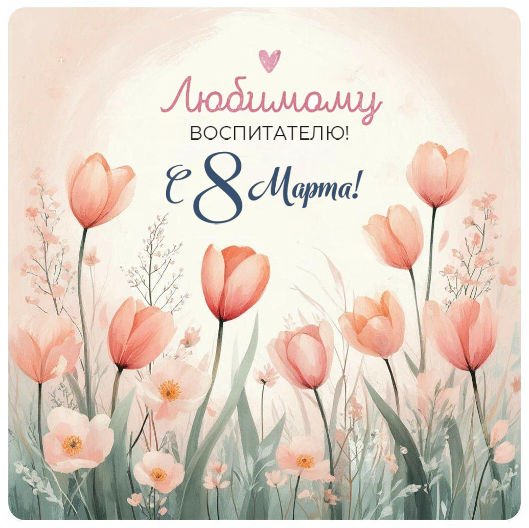 С 8 Марта, красивые открытки учительнице, воспитательнице, классному руководителю