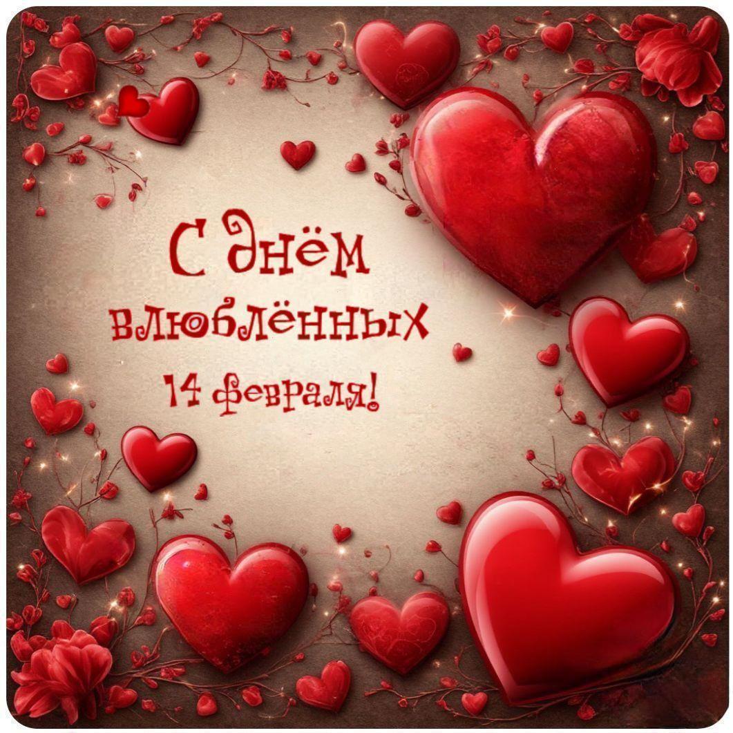 С Днем влюбленных, Днем святого Валентина 14 февраля