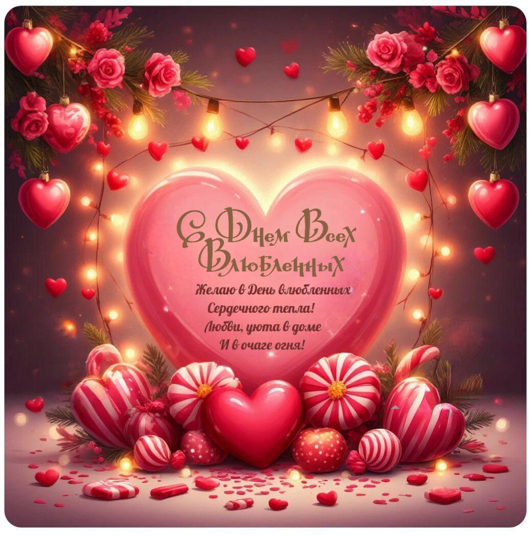 С Днем влюбленных, Днем святого Валентина 14 февраля