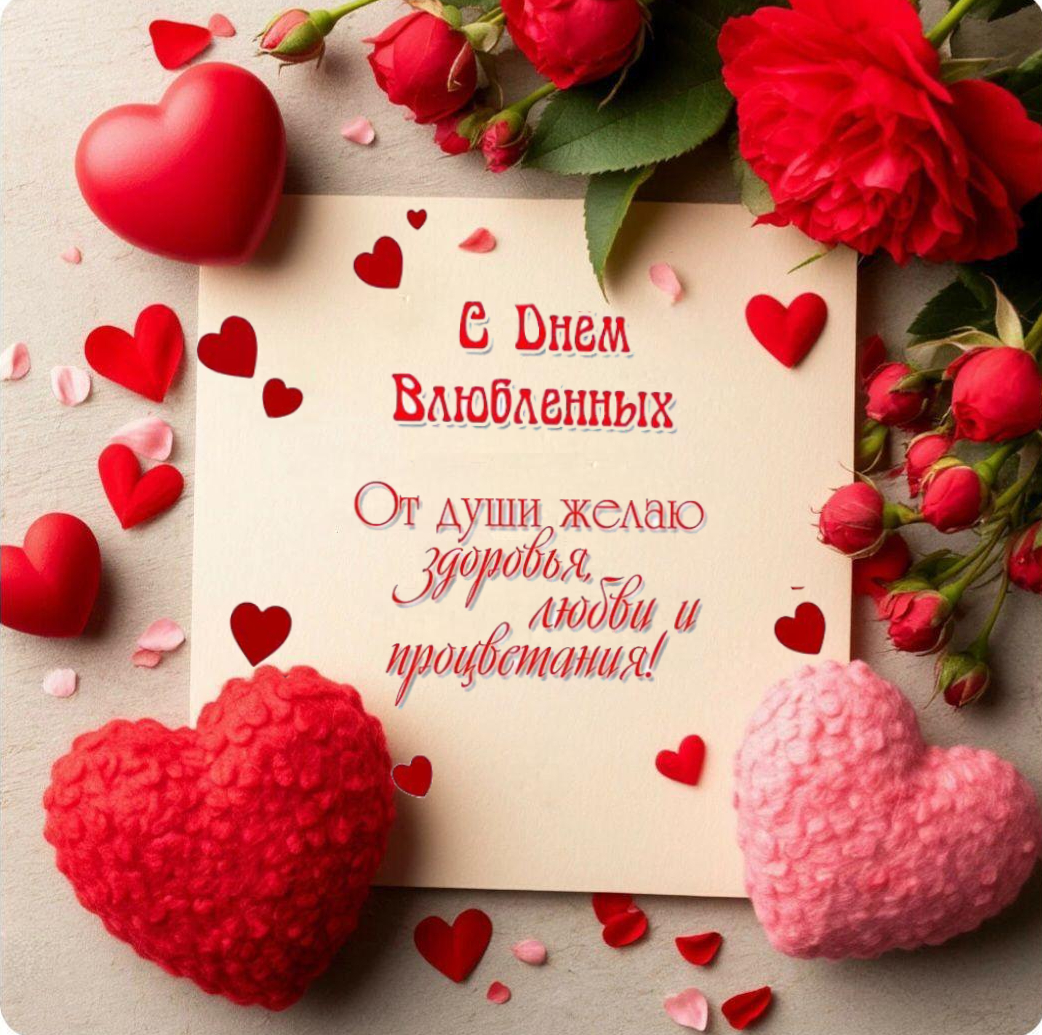 С Днем влюбленных, Днем святого Валентина 14 февраля