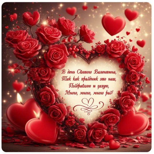 С Днем влюбленных, Днем святого Валентина 14 февраля