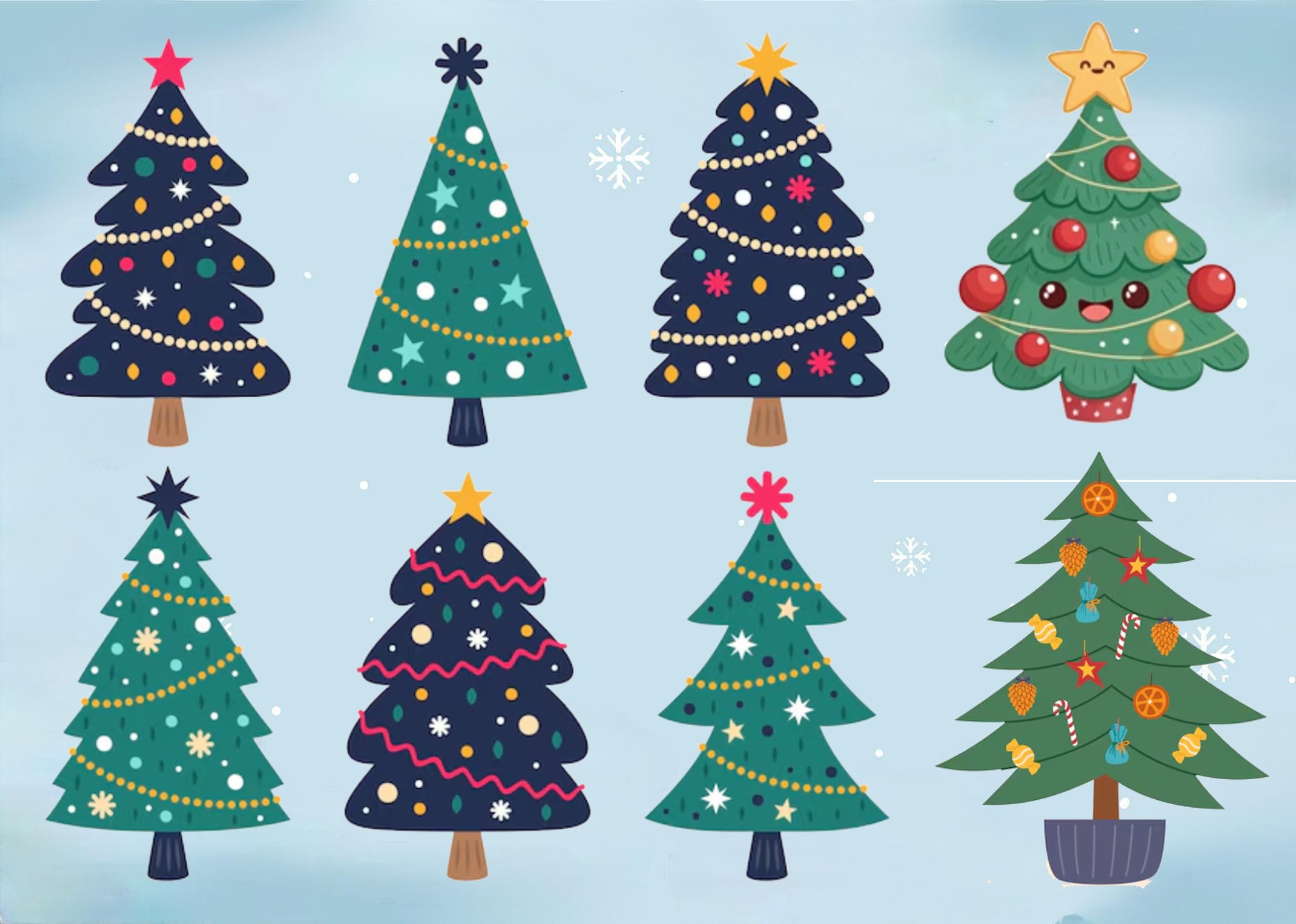 Шаблон новогодних елок, Новый год