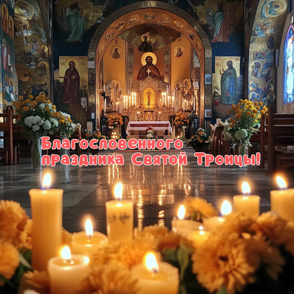Скачать открытку с Троицей — пожелание мира и благодати