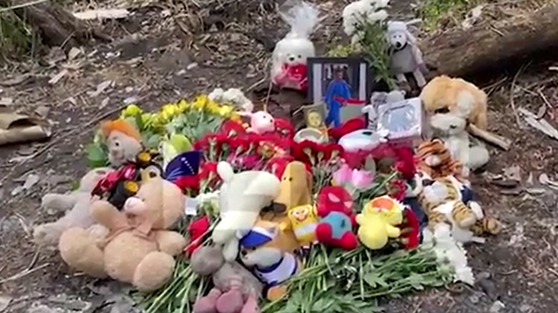 В Подмосковье на место гибели заживо сгоревшего в сарае мальчика принесли игрушки
