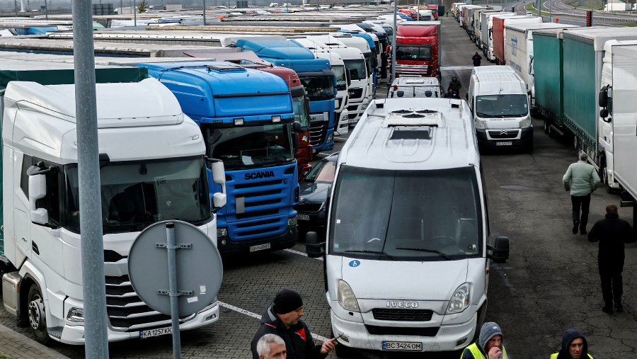 Очередь из грузовиков на польско-украинской границе достигла 3,7 тыс.0