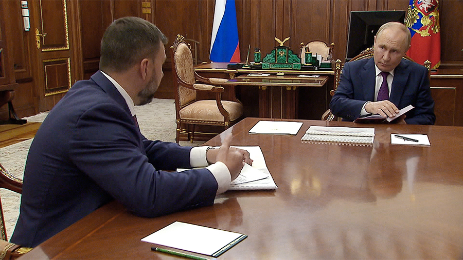 Путин обсудил с Пушилиным открытие новых промышленных предприятий в ДНР