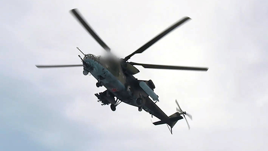 Вертолет Ми-35М уничтожил живую силу и опорный пункт ВСУ в курском приграничье