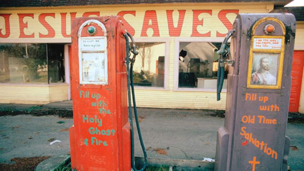 Бывшая автозаправка в штате Вашингтон, превращенная в молитвенный дом во время нефтяного кризиса 1973 года