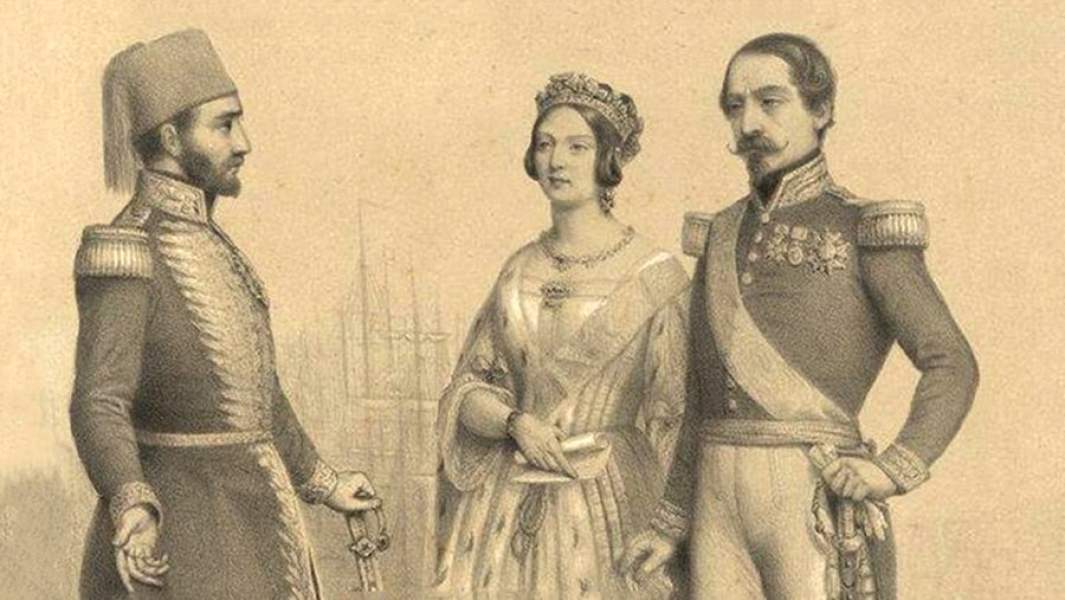 Османский султан Абдул-Меджид I с королевой Великобритании Викторией и императором Франции Наполеоном III