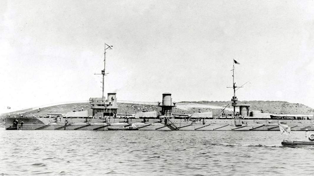 Линейный корабль «Императрица Мария» во время Высочайшего смотра в Севастополе. 12 мая 1916 года