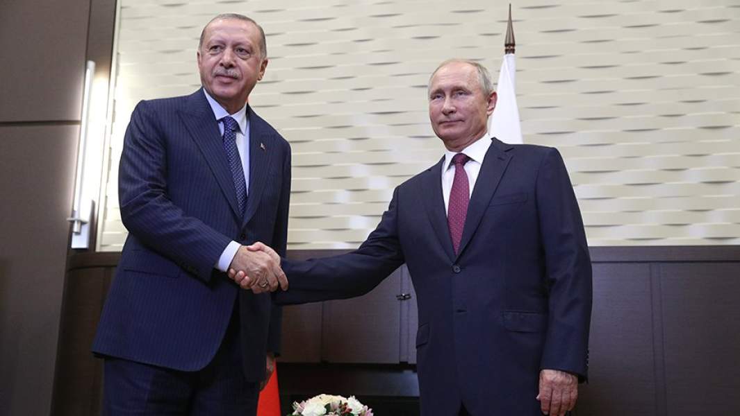 Президент РФ Владимир Путин и президент Турции Реджеп Тайип Эрдоган во время встречи в Сочи