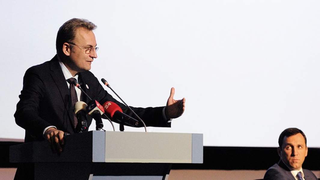 Лидер партии «Самопомощь» Андрей Садовый на презентации программы политической партии «Самопомощь»