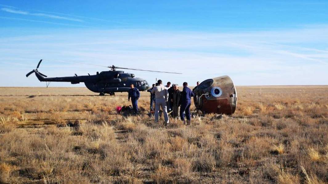 Капсула, на которой аварийно приземлились члены экипажа пилотируемого корабля «Союз МС-10» космонавт Роскосмоса Алексей Овчинин и астронавт NASA Ник Хейг