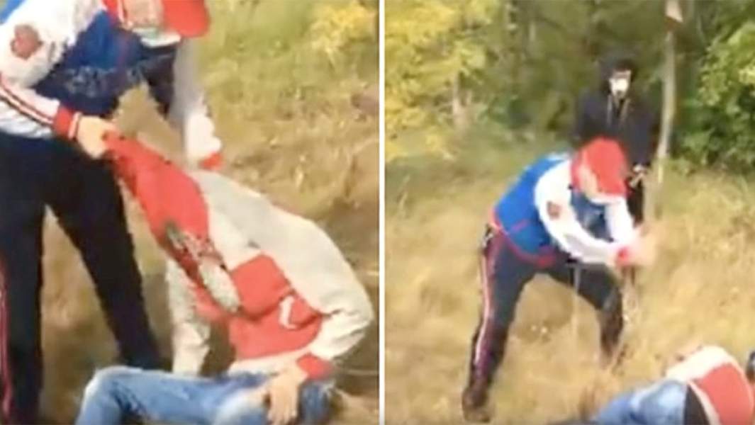 Кадры с видео избиения Михаила К.