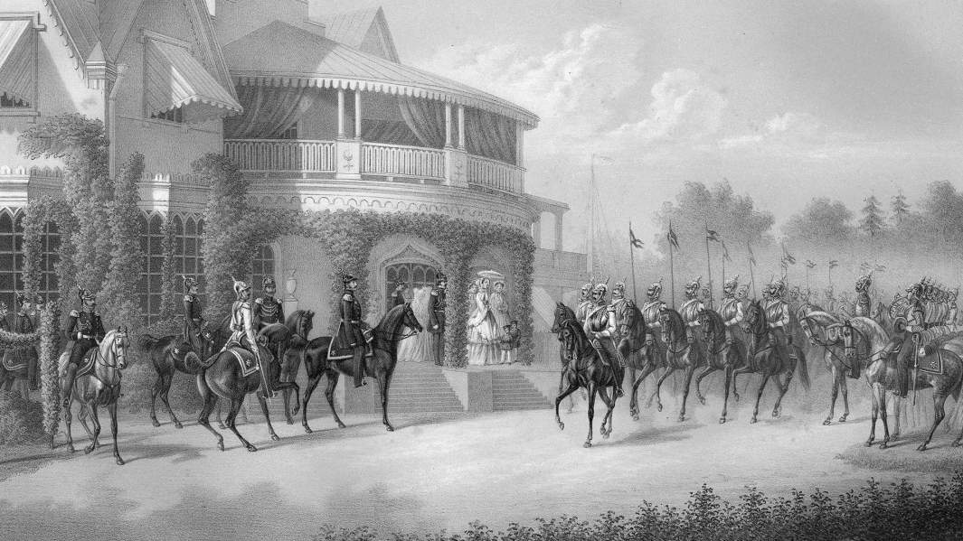 Смотр Кавалергардского полка. Литография