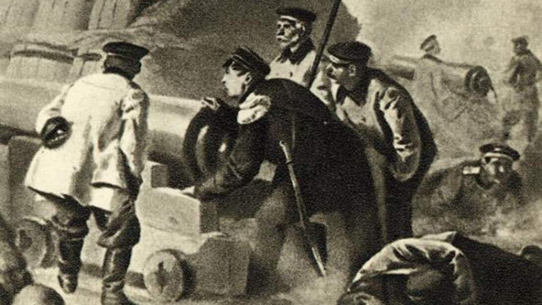 Адмирал Нахимов на севастопольском бастионе