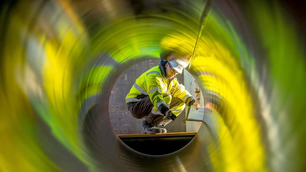 Линия труб для строительства газопровода