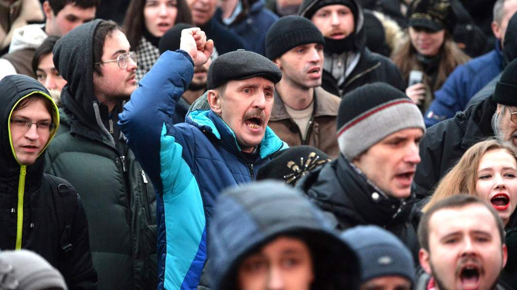 Участники несанкционированной акции белорусской оппозиции «Марш рассерженных белорусов»