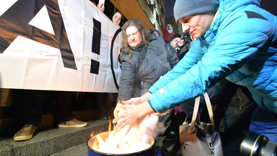 Участники несанкционированной акции белорусской оппозиции «Марш рассерженных белорусов»