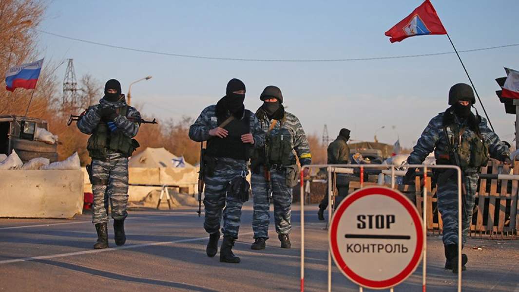 Блокпост на Перекопском перешейке в Крыму