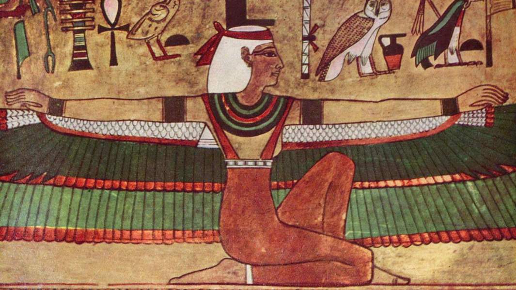 Богиня Исида. Расписанный рельеф из гробницы Сети I в Долине царей. XIX династия