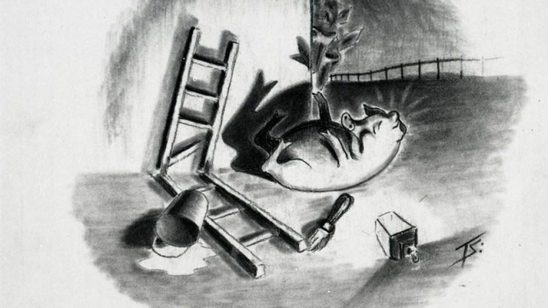 Иллюстрация к «Скотному двору». Художники Нормат Петт и Дональд Фриман