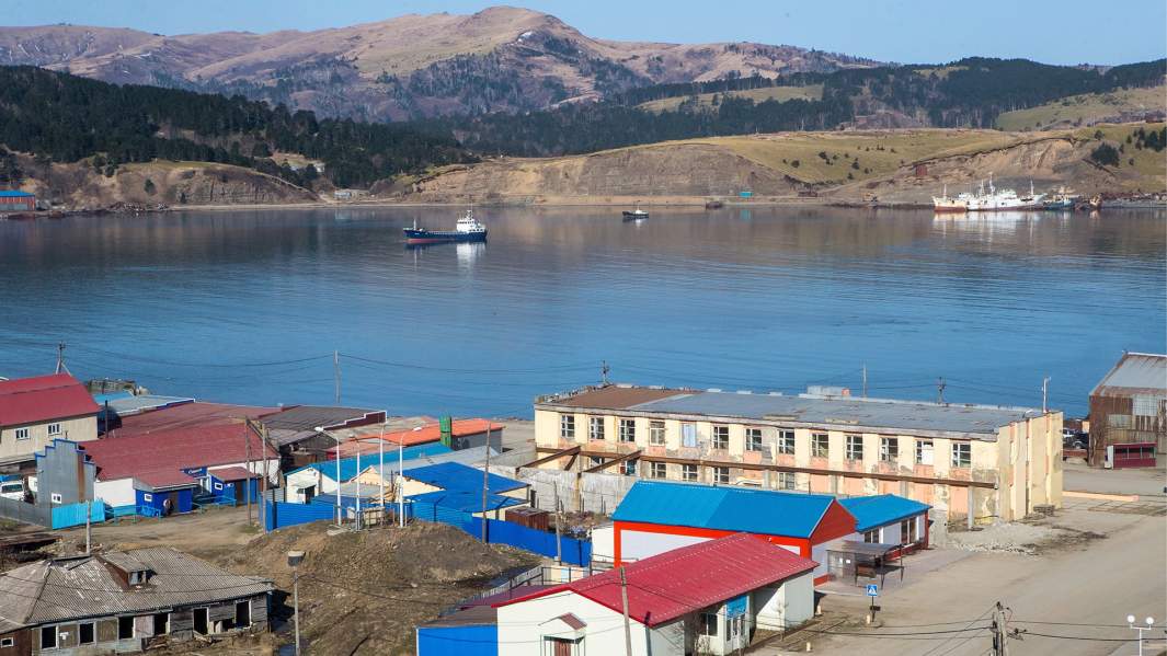 Вид острова Шикотан