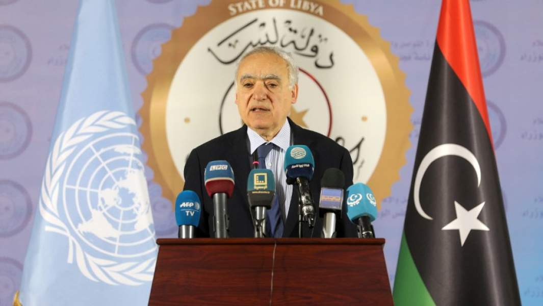 Спецпосланник генерального секретаря ООН по Ливии Гассан Саляме во время пресс-конференции в Триполи