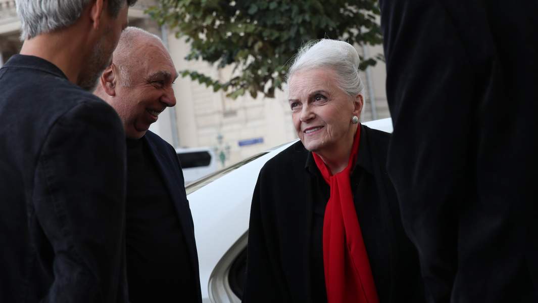 Элина Быстрицкая на сборе труппы перед началом нового сезона Государственного академического Малого театра России в Москве. 28 августа 2017 года