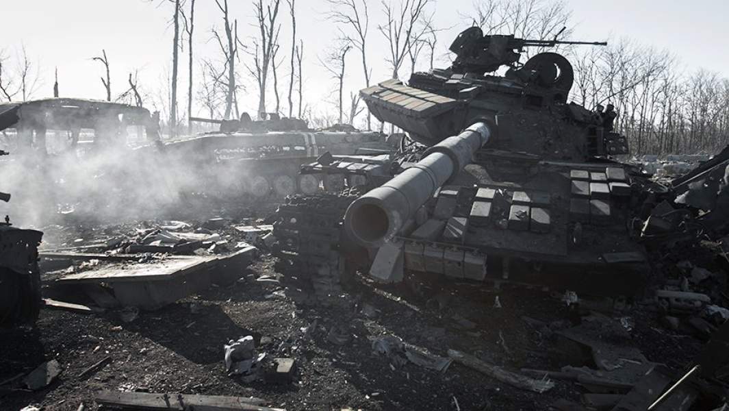 Уничтоженная военная техника ВСУ в окрестностях Дебальцево