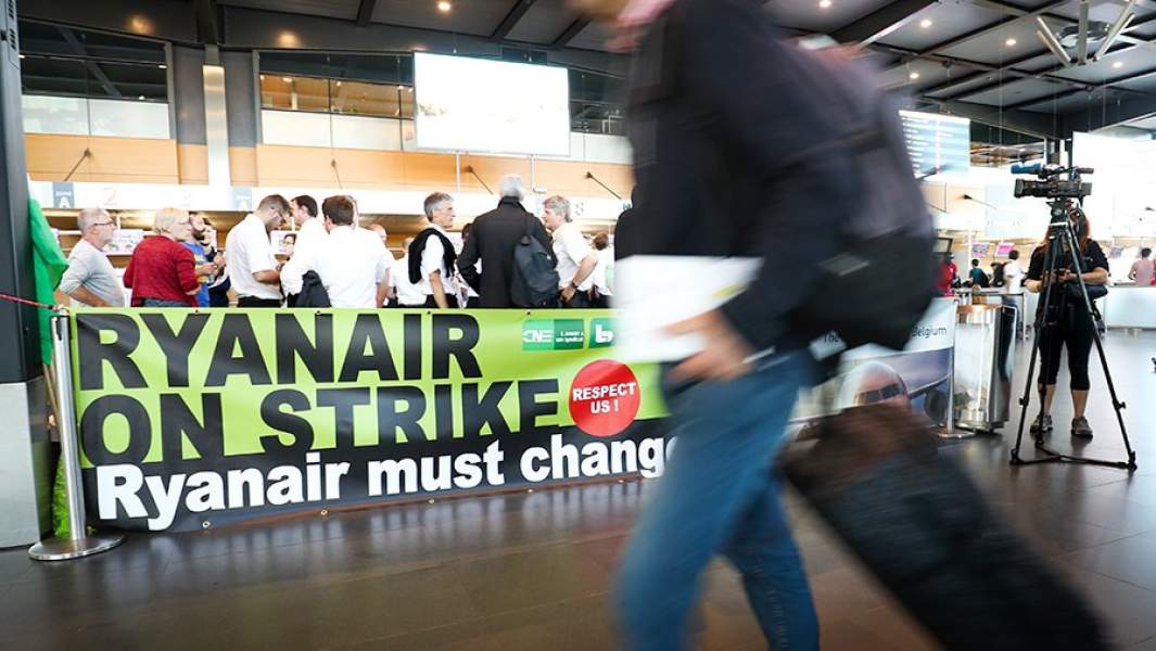 Во время забастовки пилотов авиакомпании Ryanair
