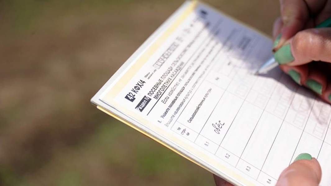 Сотрудница федеральной службы государственной статистики заполняет анкету во время проведения инспекции сельскохозяйственной фермы в селе Шишкино Читинского района.