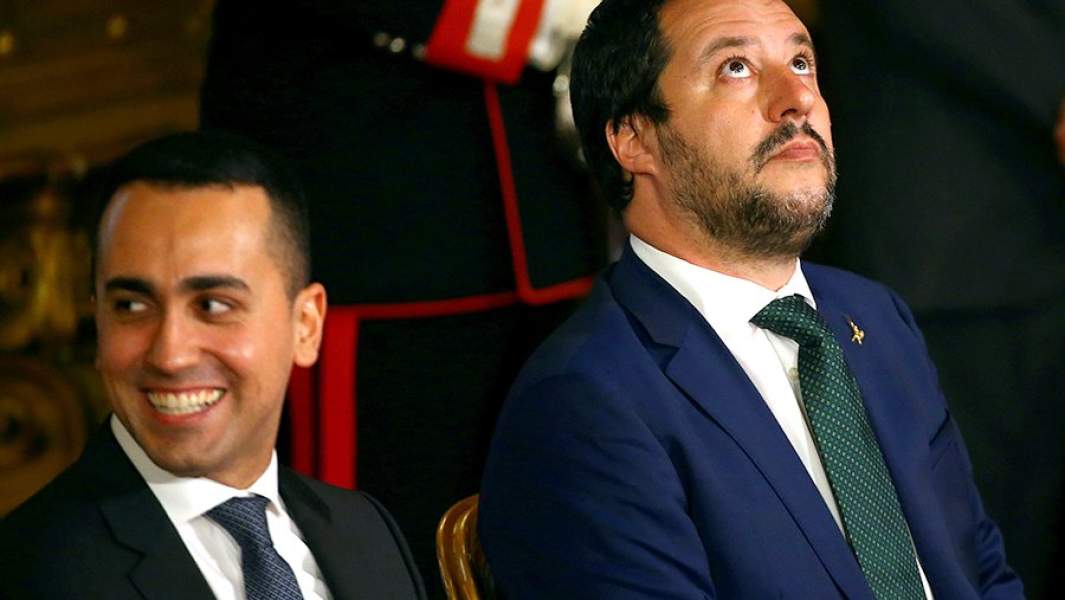 Луиджи Ди Майо и Маттео Сальвини в резиденции президента Италии в Квиринальском дворце в Риме