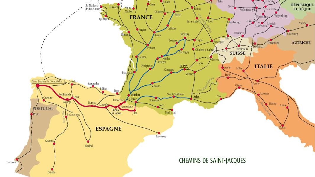 Карта пути Святого Иакова