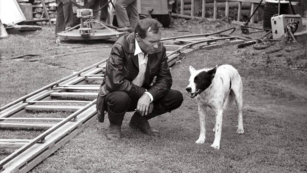 Василий Шукшин на съемочной площадке 