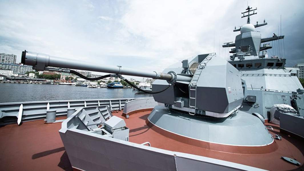 Автоматическая пушка А-190 на носу корвета проекта 20380 «Совершенный»