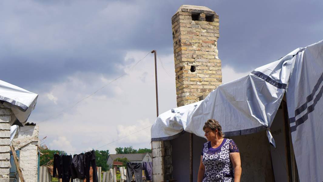Село Красноармейское, жители ждут помощи в восстановлениия домов от Красного креста
