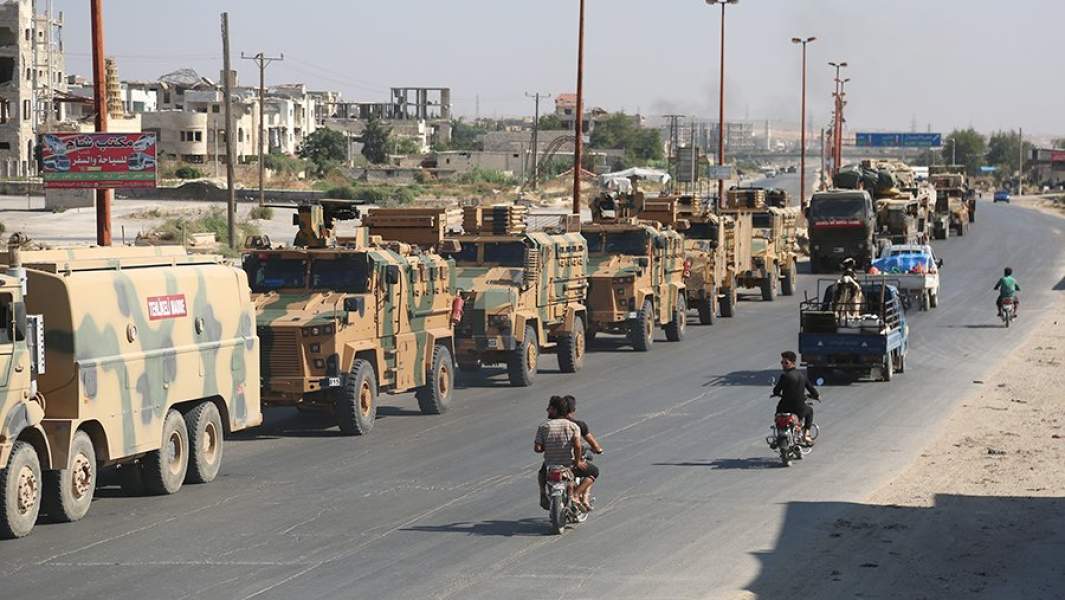 Колонна турецкой военной техники в провинции Идлиб