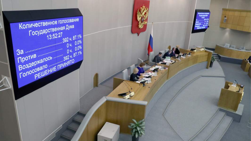 Результаты голосования за проект федерального закона об усилении уголовной ответственности за жестокое обращение с животными на пленарном заседании Государственной думы РФ