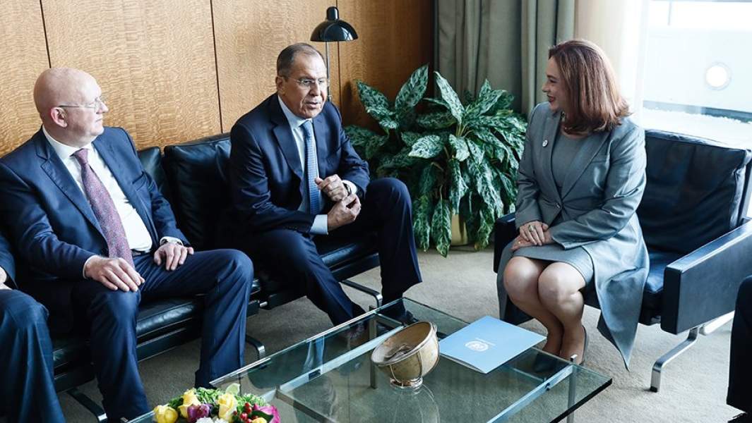 Василий Небензя, Сегей Лавров и Мария Фернанда Эспиноса