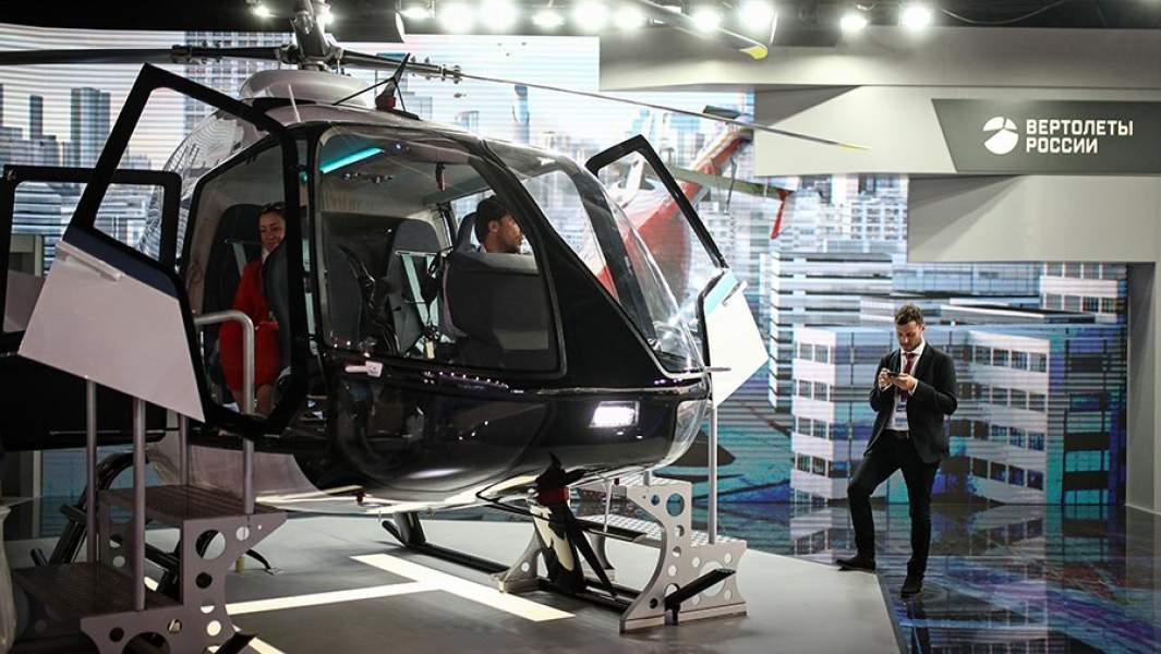 Российский однодвигательный вертолёт VRT500 на Международном авиационно-космическом салоне МАКС-2019 в Жуковском