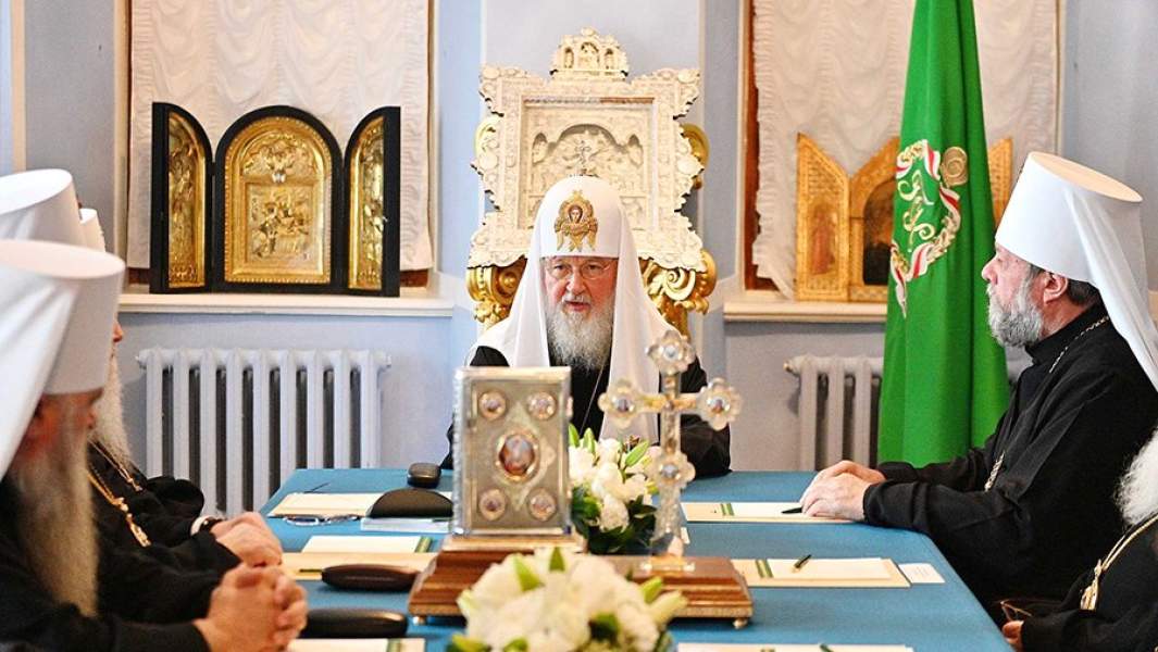 Патриарх Московский и всея Руси Кирилл на заседании Священного Синода Русской Православной Церкви