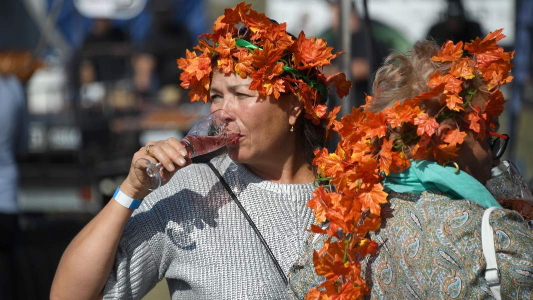 женщина пьет вино