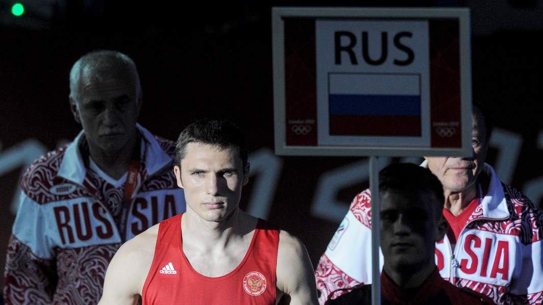 Российский боксер Андрей Замковой на ХХХ летних Олимпийских играх в Лондоне