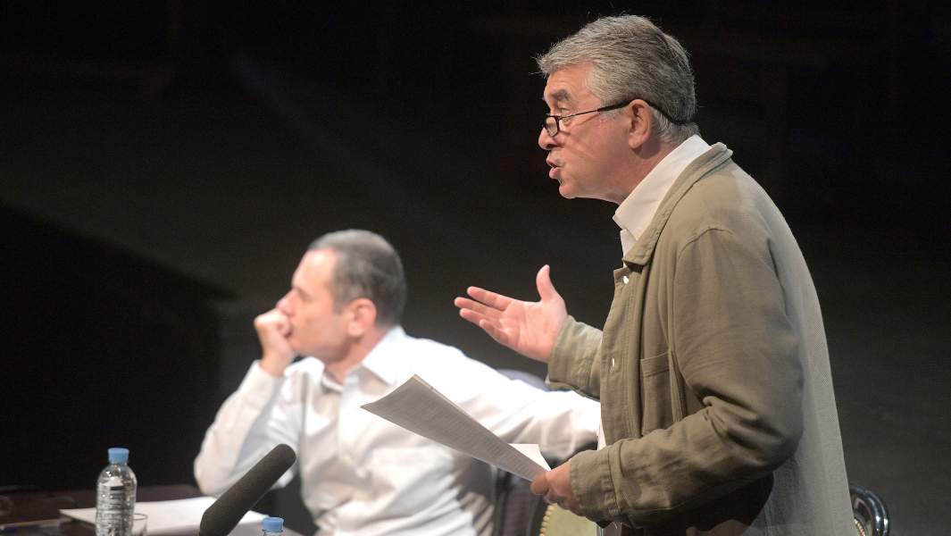 Евгений Каменькович во время сбора труппы накануне открытия 26-го театрального сезона в Москве